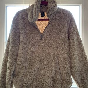 Oatmeal Sherpa Fleece Pullover, NWOT